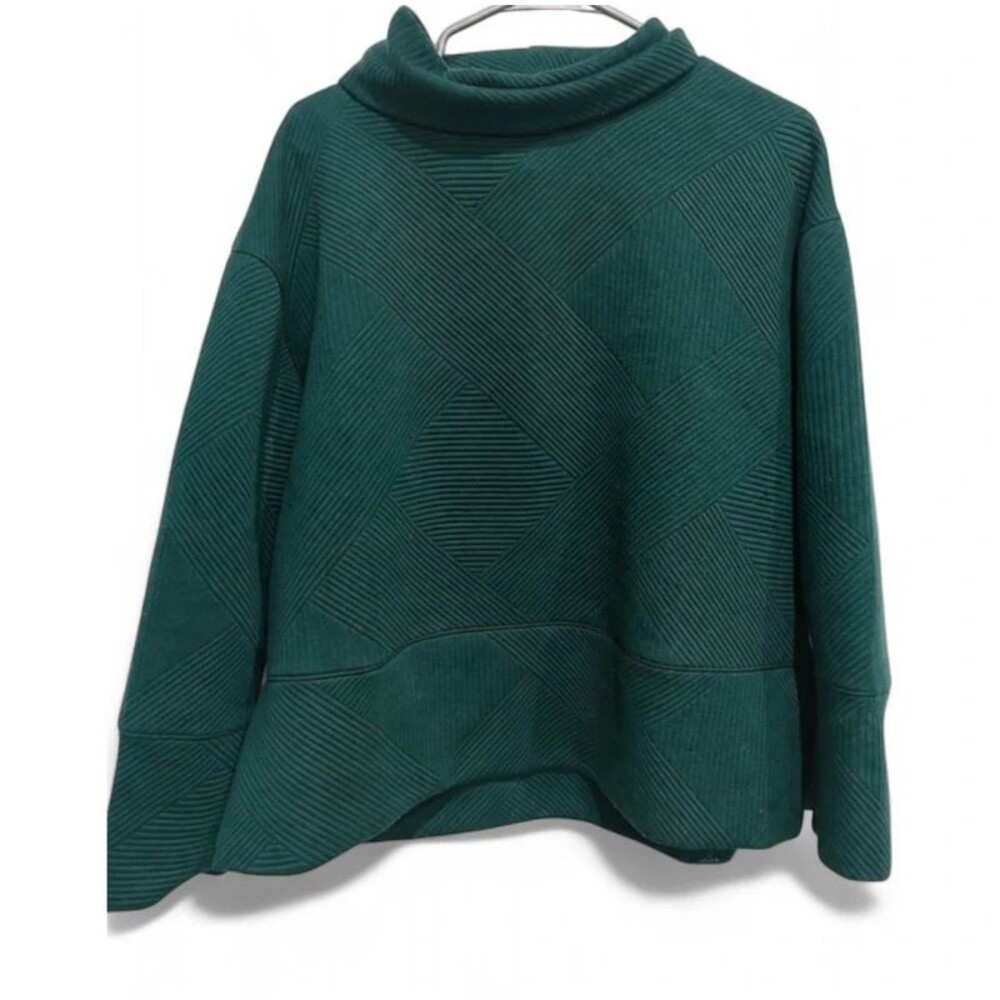 Nanette Lepore Play Women’s Dark Green Textured Cowl Neck Sweater Size Medium
